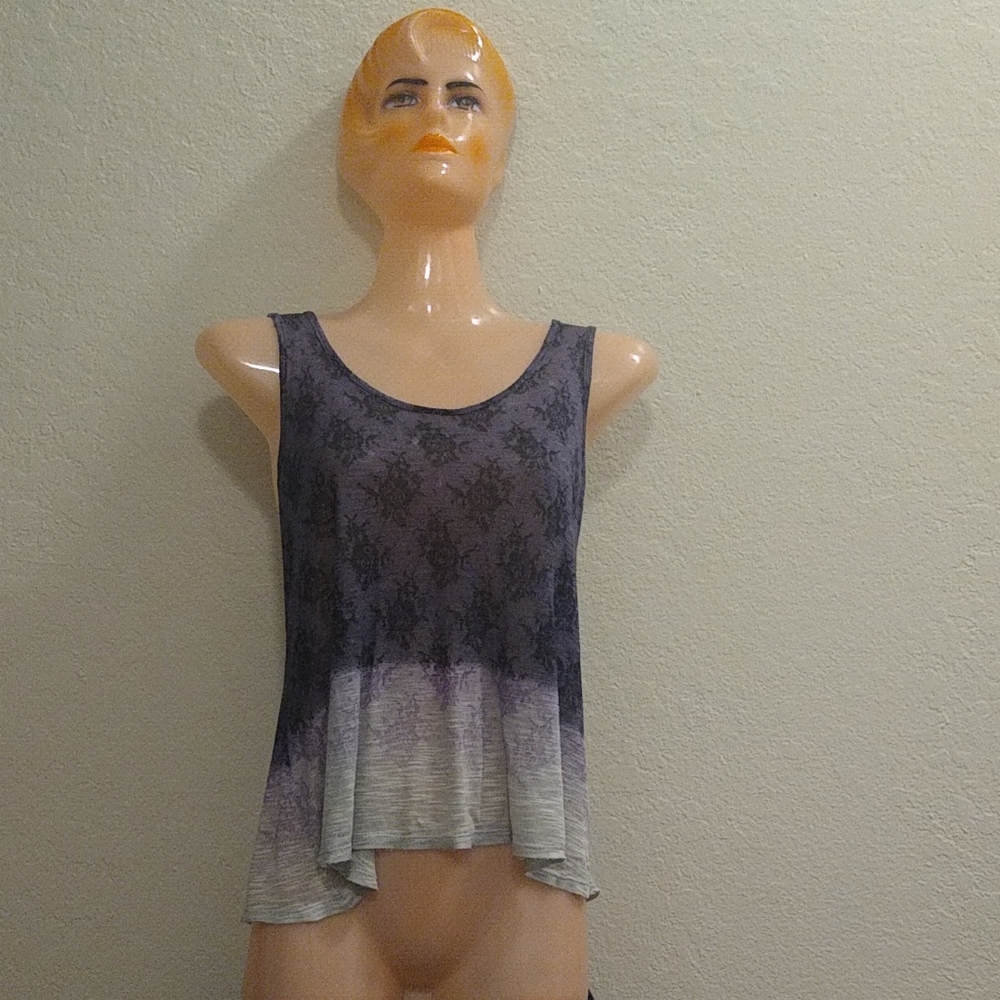 Silence + Noise Plum Racer Back High Low Sleeveless Top XS
